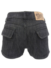 Monogram Multicolor Logo Button Denim Shorts Black/Multi