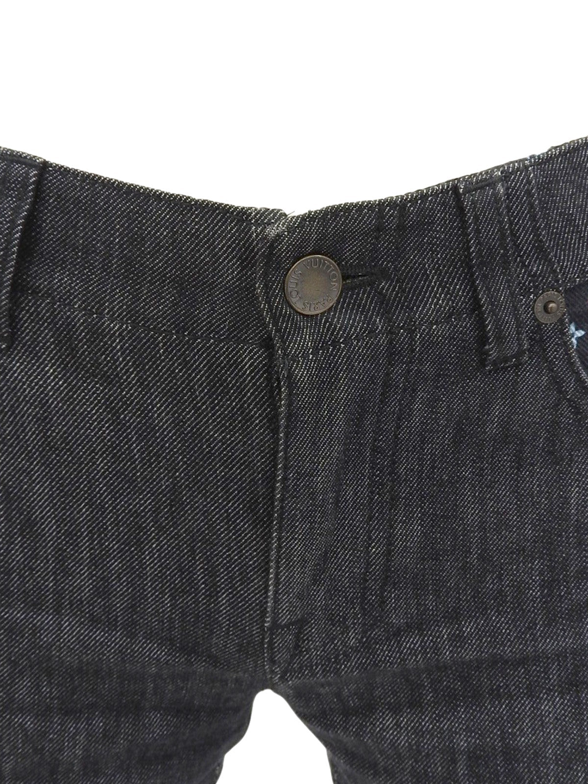 Monogram Multicolor Logo Button Denim Shorts Black/Multi