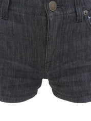 Monogram Multicolor Logo Button Denim Shorts Black/Multi