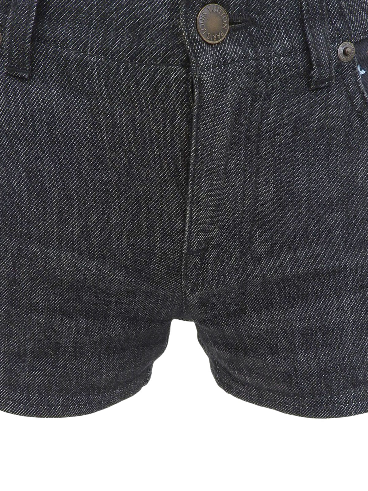 モノグラムマルチカラーロゴボタンデニムショートパンツ ブラック/マルチ