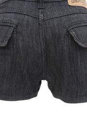 Monogram Multicolor Logo Button Denim Shorts Black/Multi