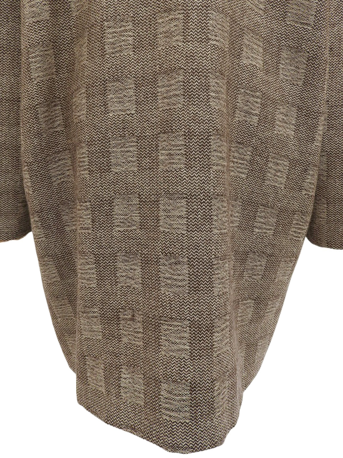 Wool herringbone pattern double-breasted coat in brown/beige