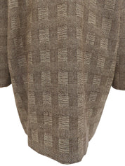 Wool herringbone pattern double-breasted coat in brown/beige
