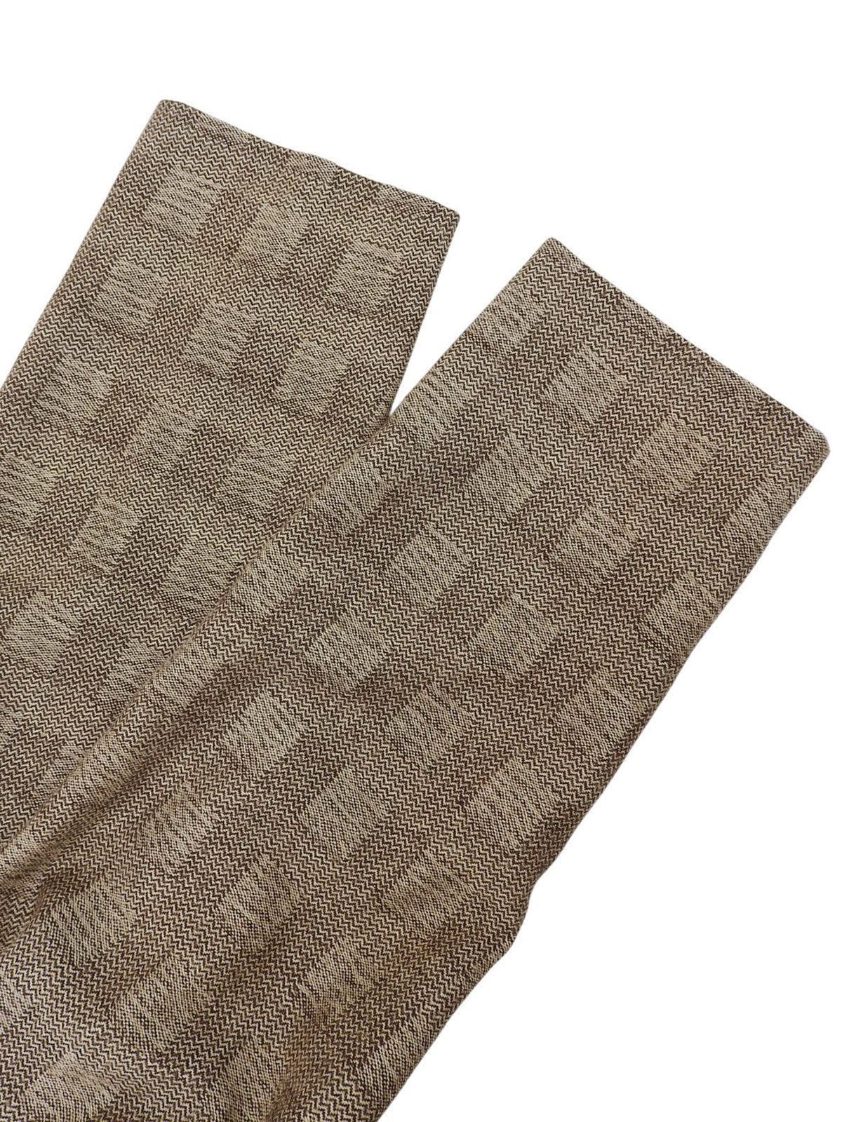 Wool herringbone pattern double-breasted coat in brown/beige