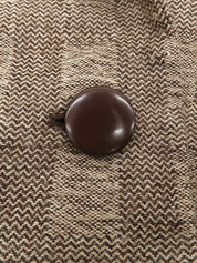 Wool herringbone pattern double-breasted coat in brown/beige