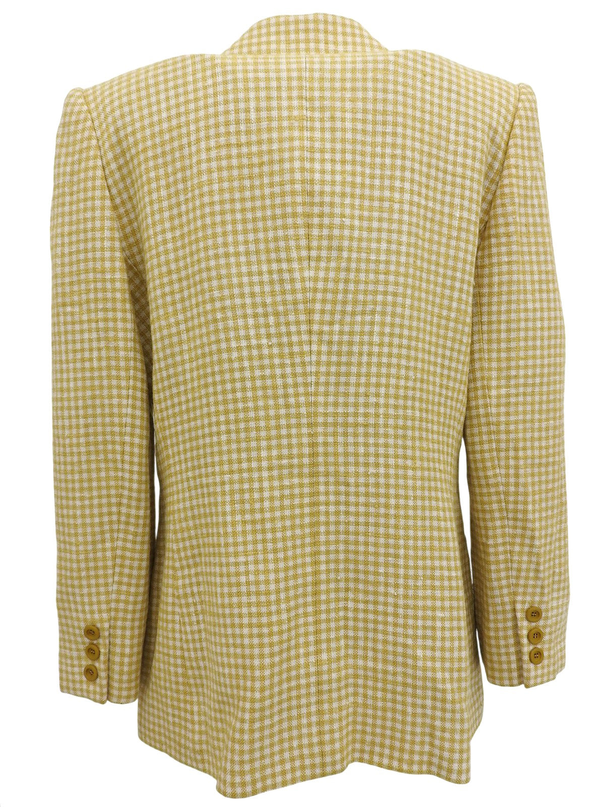 チェックパターンダブルブレストジャケット イエロー