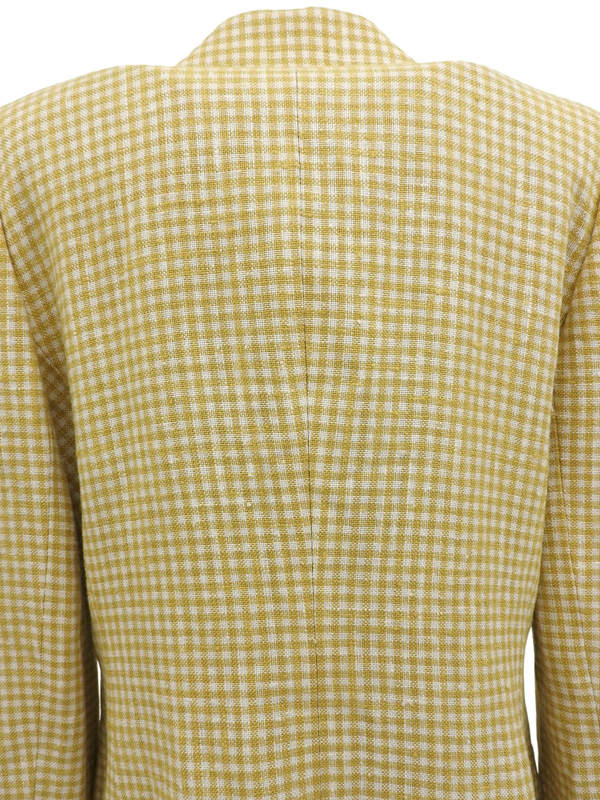 チェックパターンダブルブレストジャケット イエロー