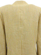 チェックパターンダブルブレストジャケット イエロー