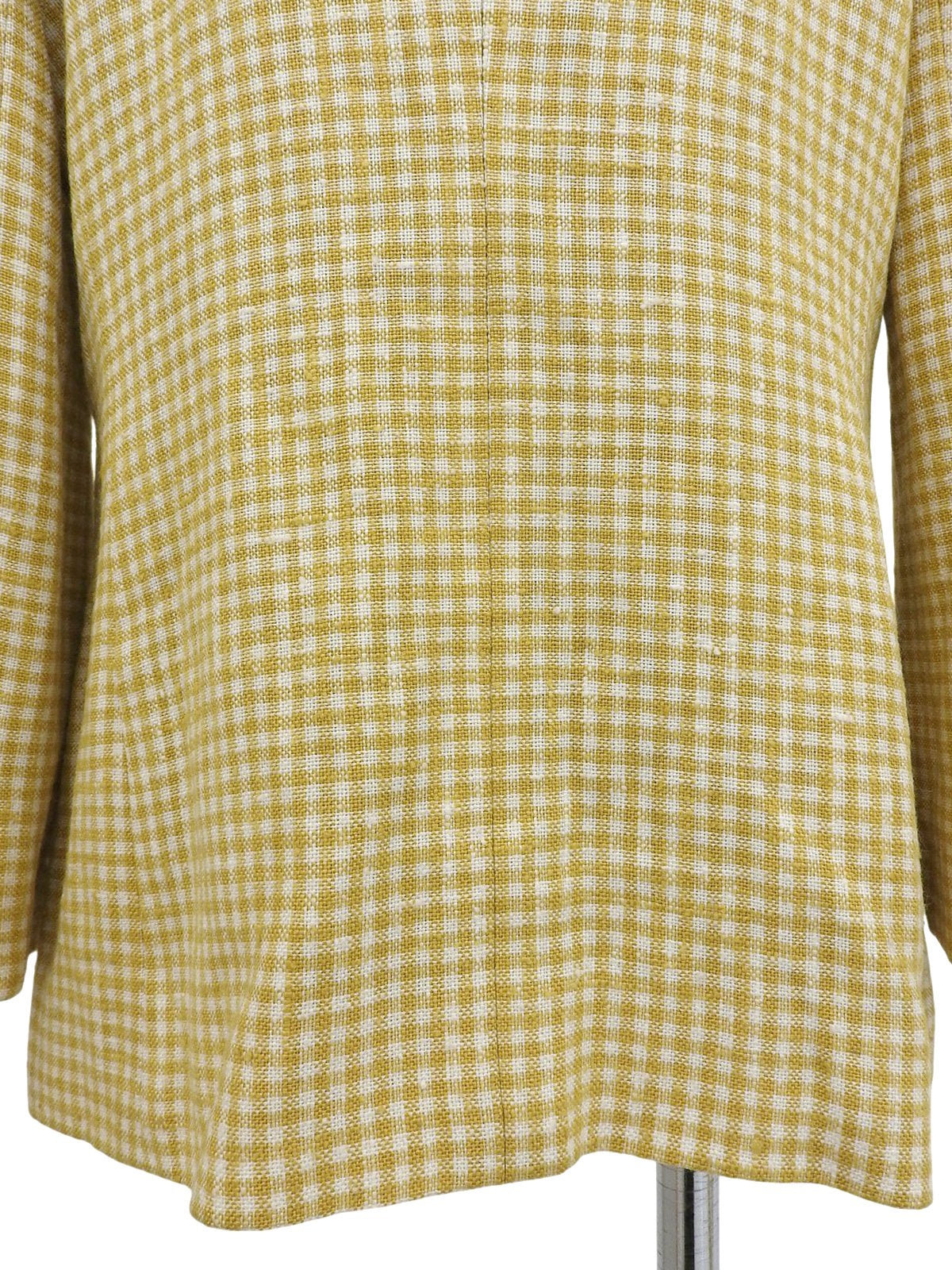 チェックパターンダブルブレストジャケット イエロー