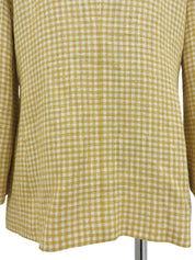チェックパターンダブルブレストジャケット イエロー