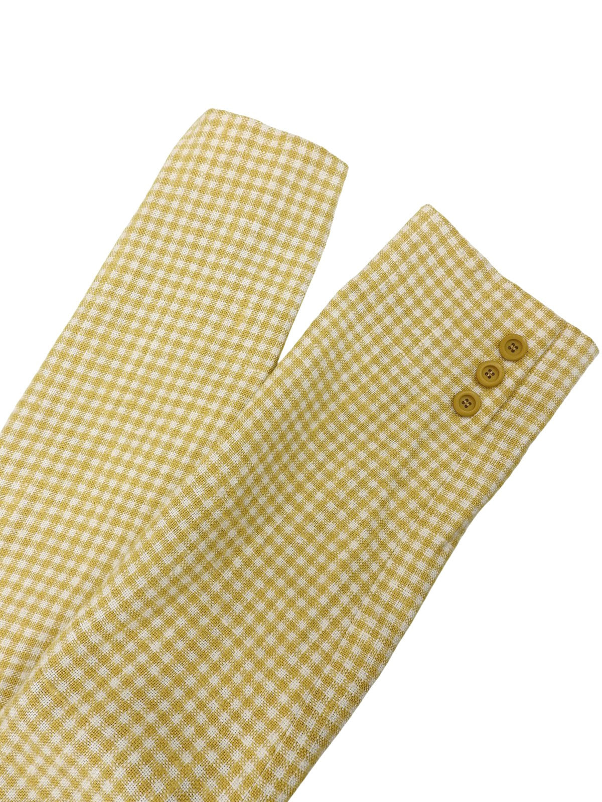 チェックパターンダブルブレストジャケット イエロー