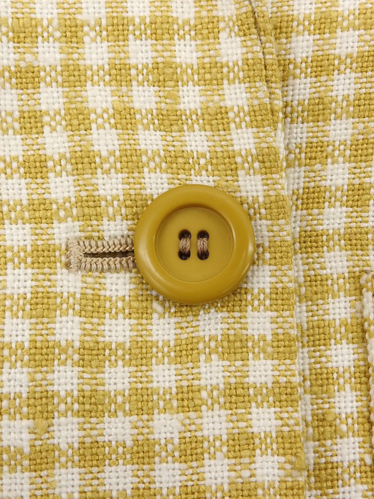 チェックパターンダブルブレストジャケット イエロー