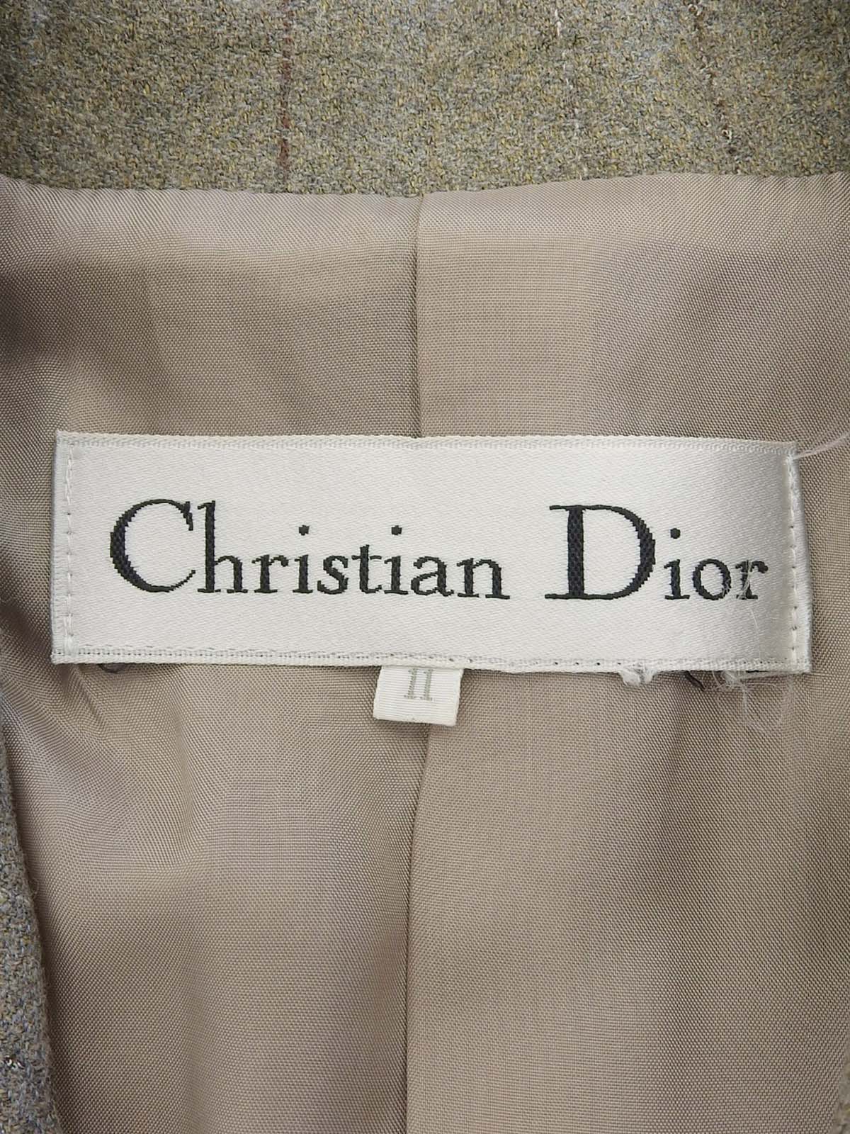 チェックパターンジャケット グレージュ