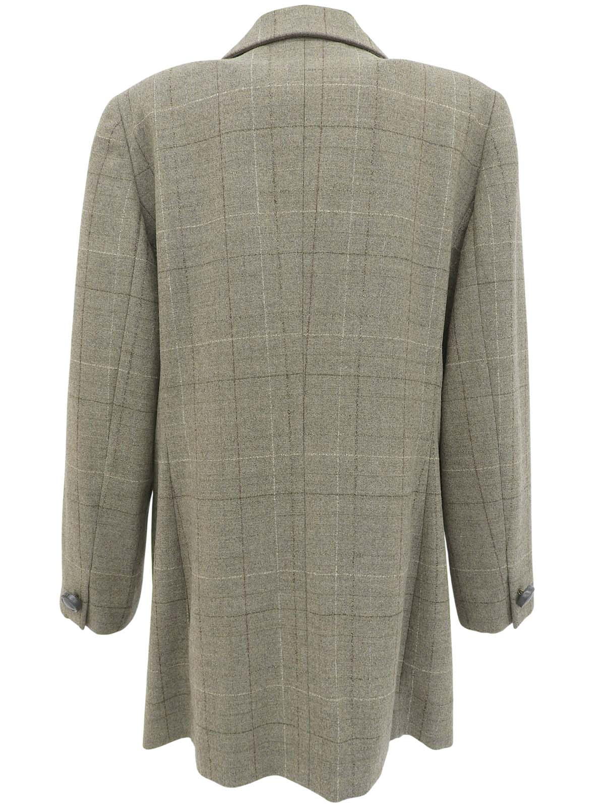 チェックパターンジャケット グレージュ