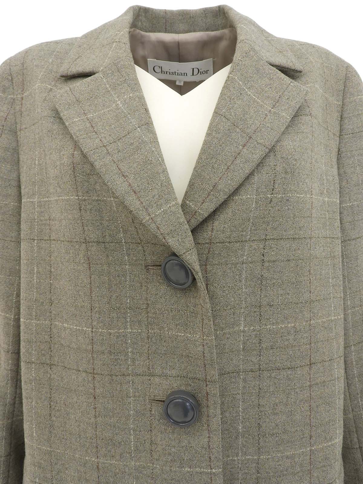 チェックパターンジャケット グレージュ