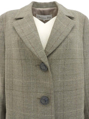 チェックパターンジャケット グレージュ