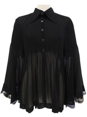 2007年製 レースシースルーポンチョカーディガン ブラック