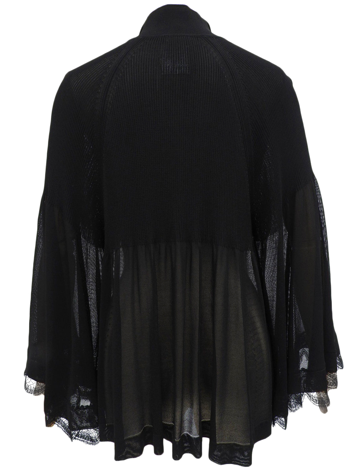 2007款黑色蕾丝透视斗篷开衫