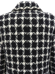 ツイードチェックパターンCCマークボタンジャケット ブラック/ホワイト