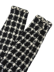 ツイードチェックパターンCCマークボタンジャケット ブラック/ホワイト