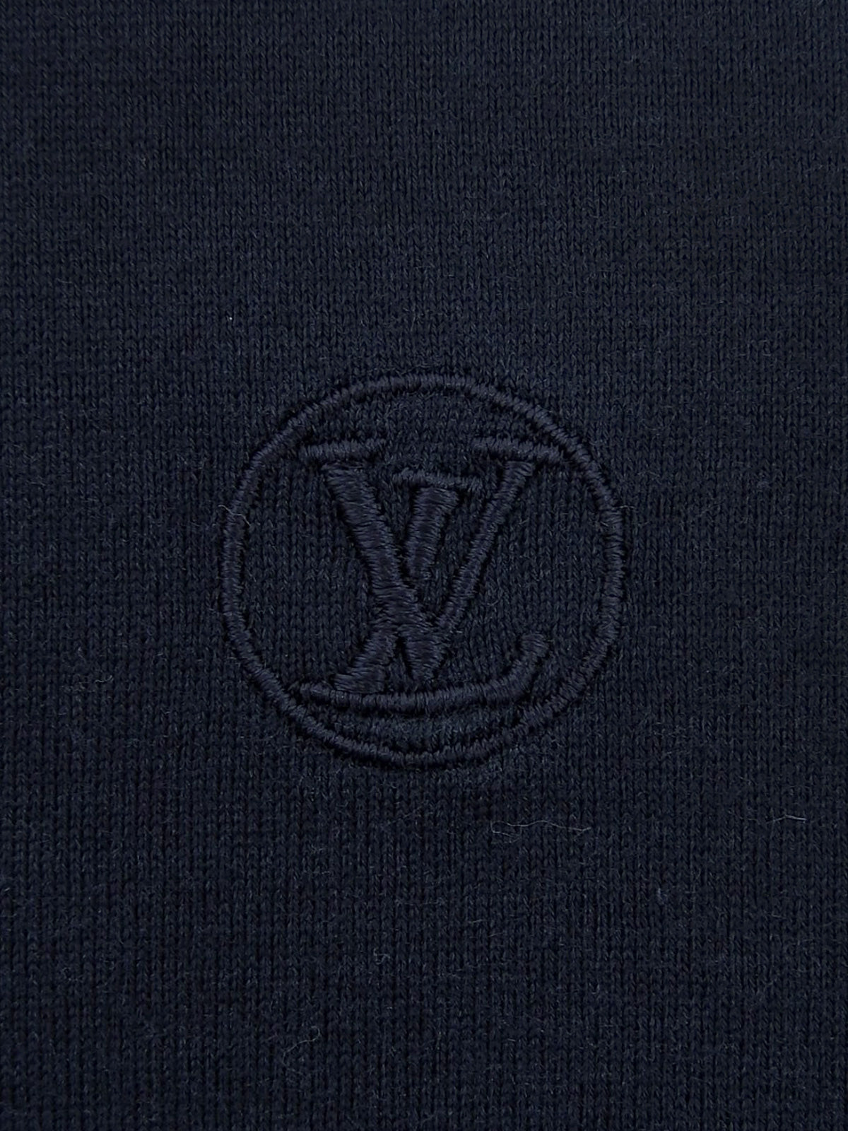 ロゴ刺繍半袖トップス ネイビー