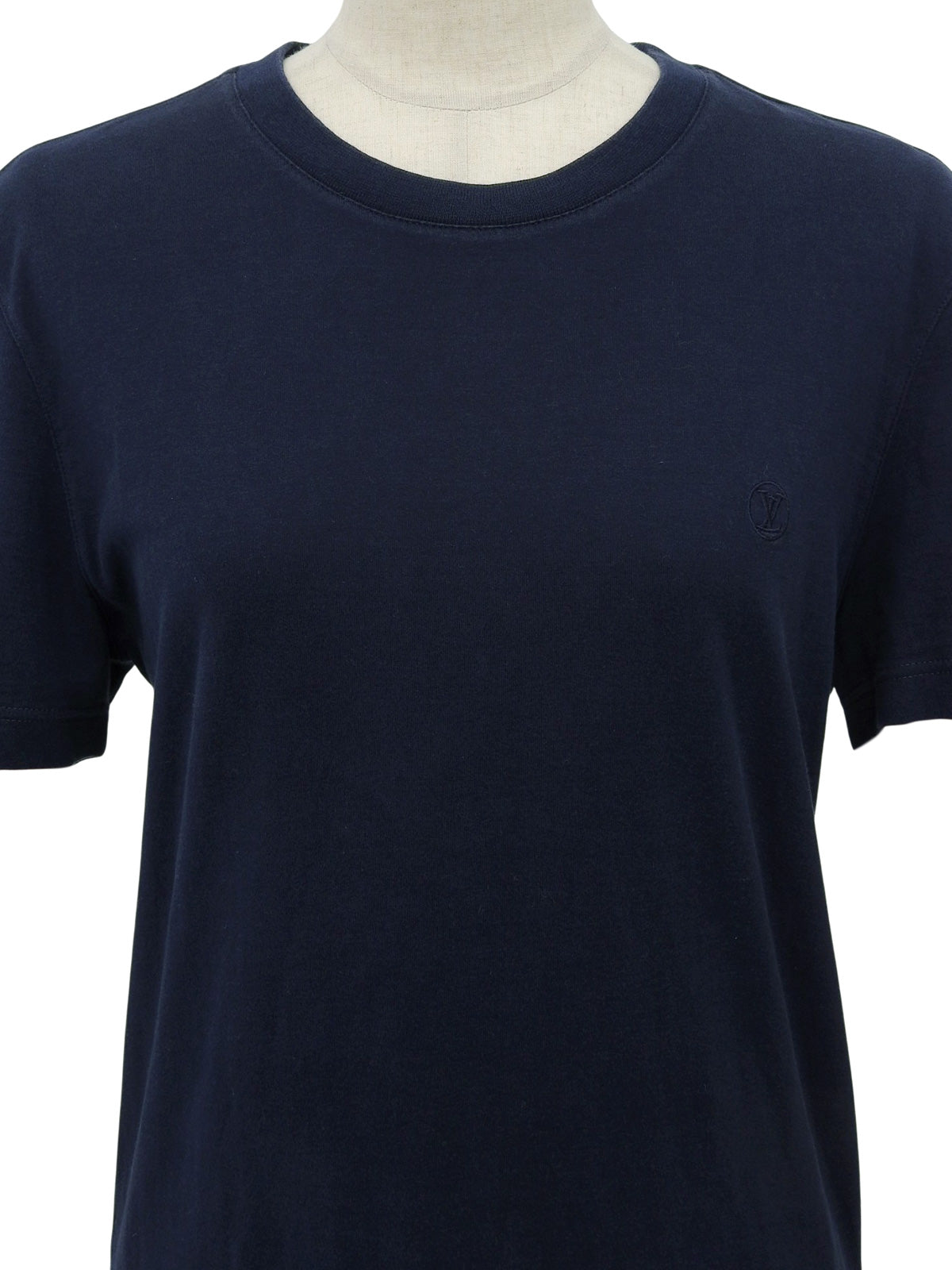 ロゴ刺繍半袖トップス ネイビー