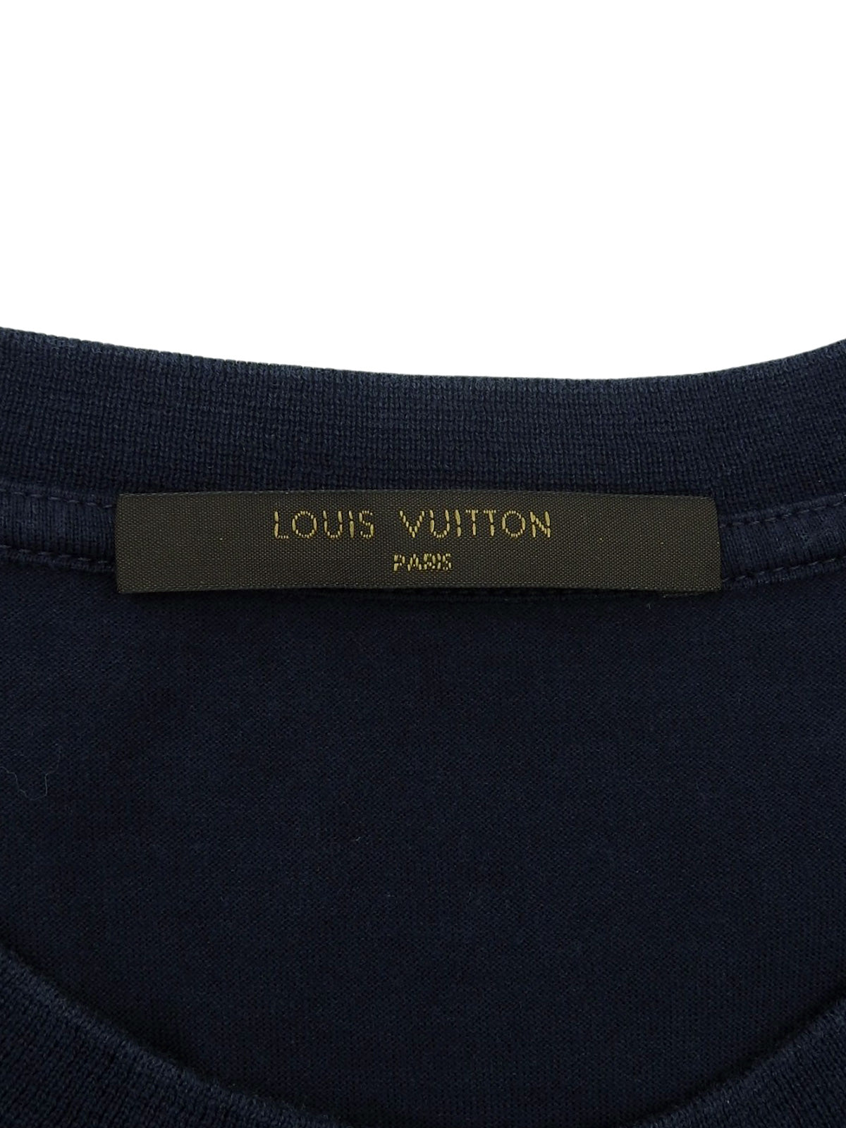 ロゴ刺繍ハーフスリーブトップス ネイビー