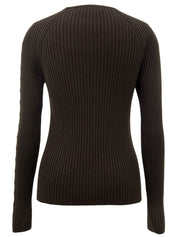 Macadam Stud Knit Top in Brown