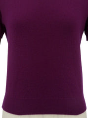 1995年製 バイカラーニット半袖トップス パープル/イエロー