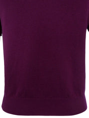 1995年製 バイカラーニットハーフスリーブトップス パープル/イエロー