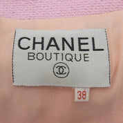 Two-tone CC mark button short jacket #38 black/pink