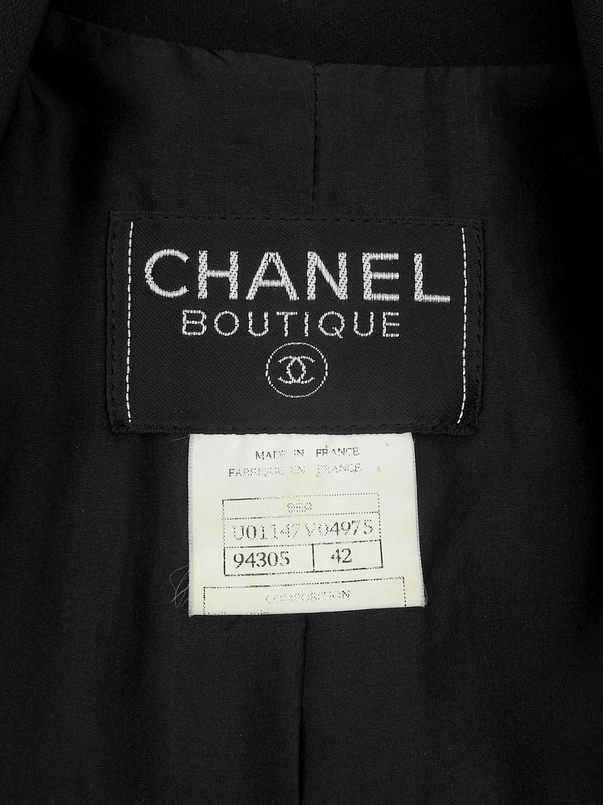 1996年製 ウールCCマークボタンセットアップ ブラック