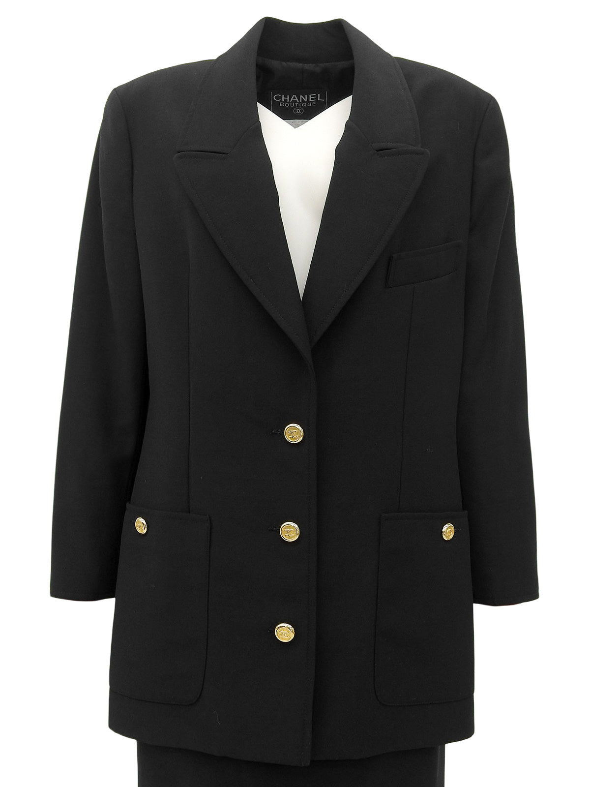 1996年製 ウールCCマークボタンセットアップ ブラック