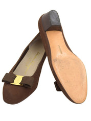 ヴァラリボンパンプス ブラウン