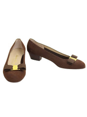 ヴァラリボンパンプス ブラウン