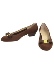 ヴァラリボンパンプス ブラウン