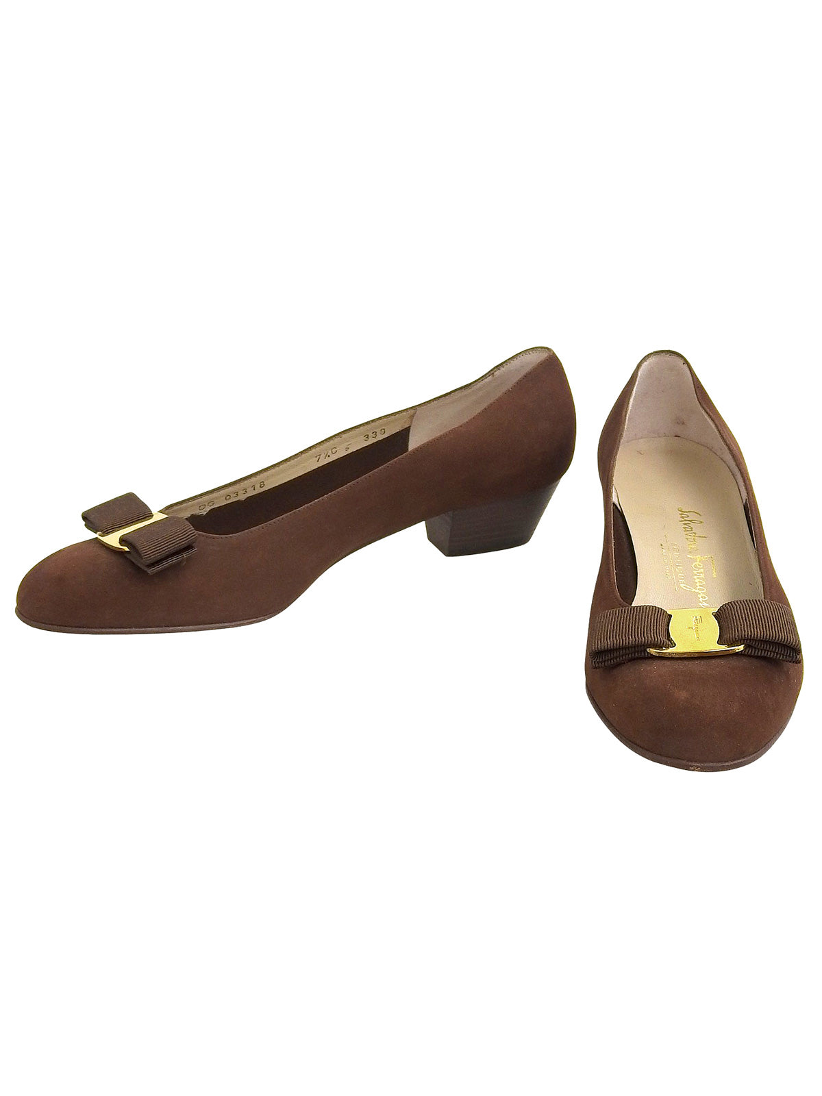 ヴァラリボンパンプス ブラウン