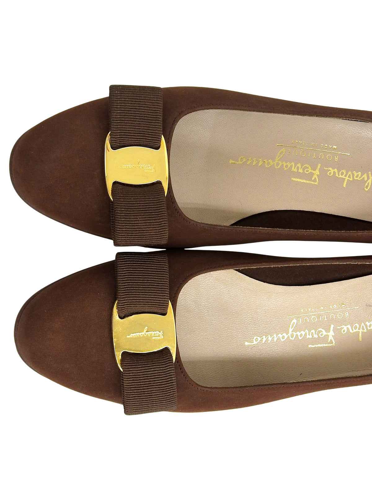 ヴァラリボンパンプス ブラウン