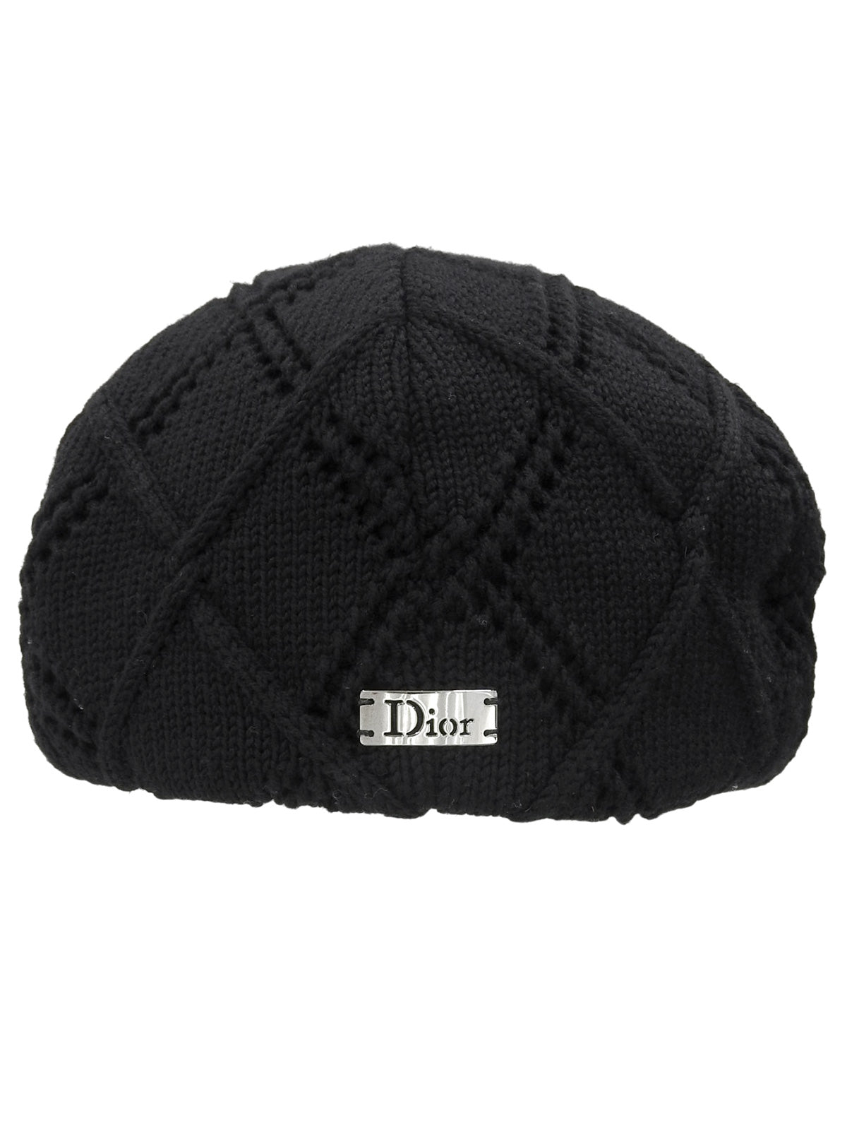 Logo Plate Knit Casquette Black