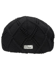 Logo Plate Knit Casquette Black