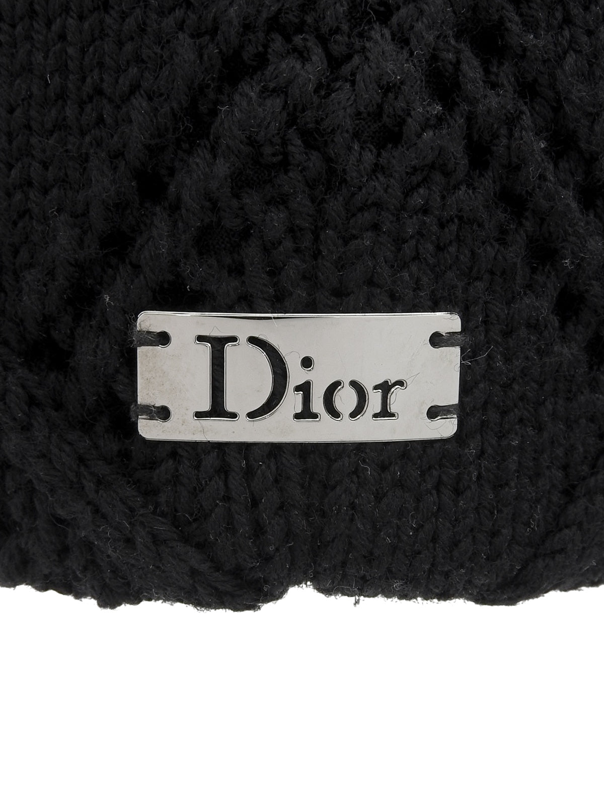 Logo Plate Knit Casquette Black