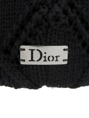 Logo Plate Knit Casquette Black