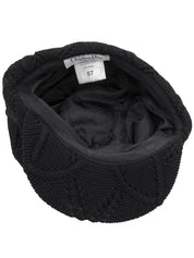 Logo Plate Knit Casquette Black