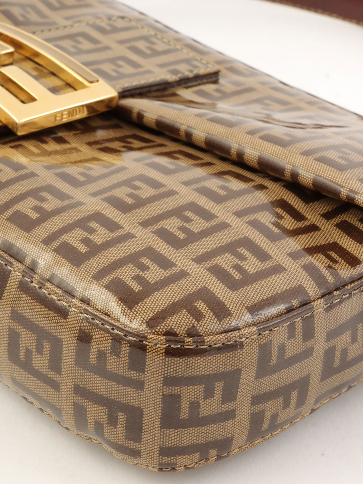 专利FF Zucchino图案妈妈桶包，米色/棕色