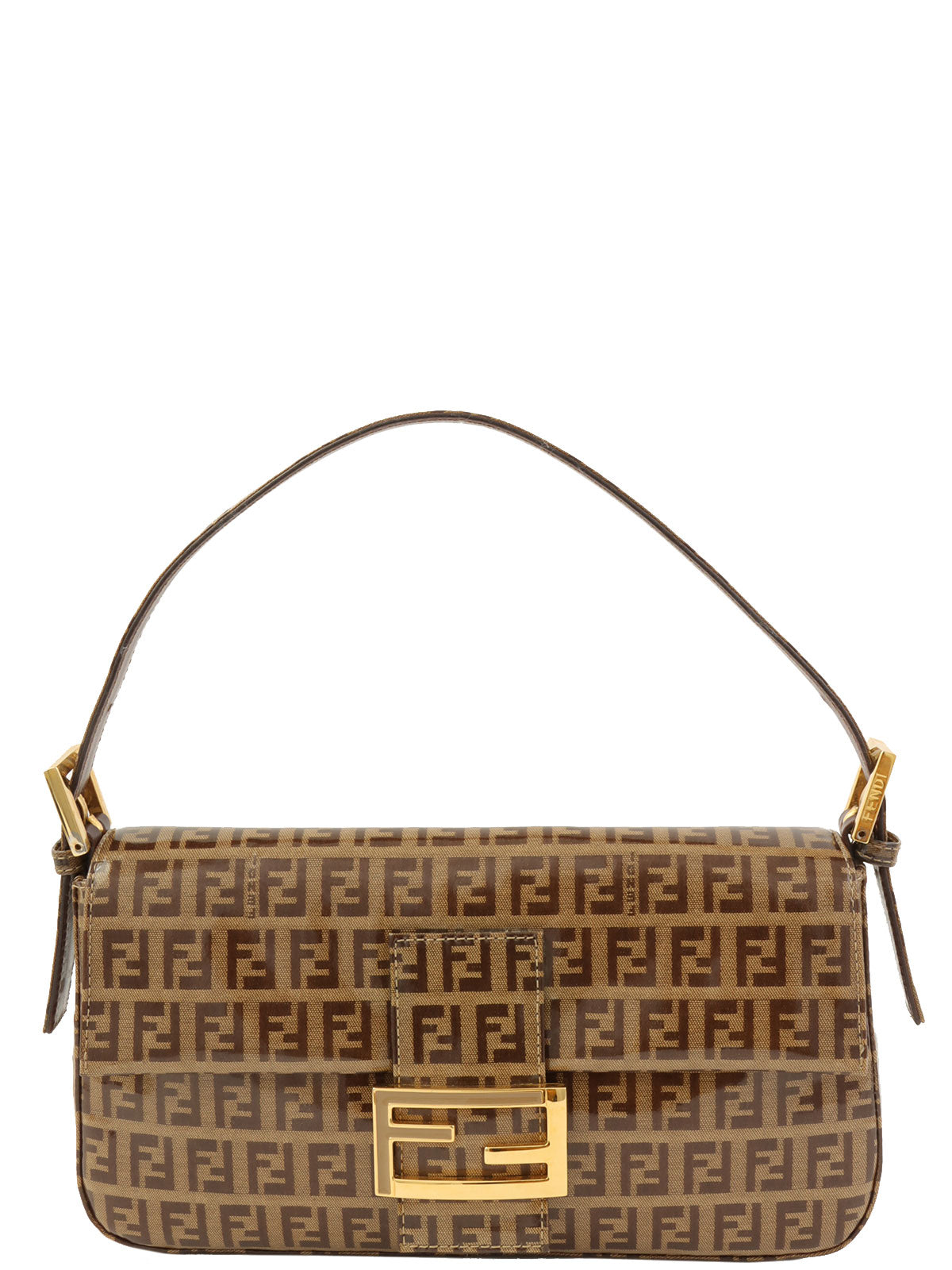 专利FF Zucchino图案妈妈桶包，米色/棕色