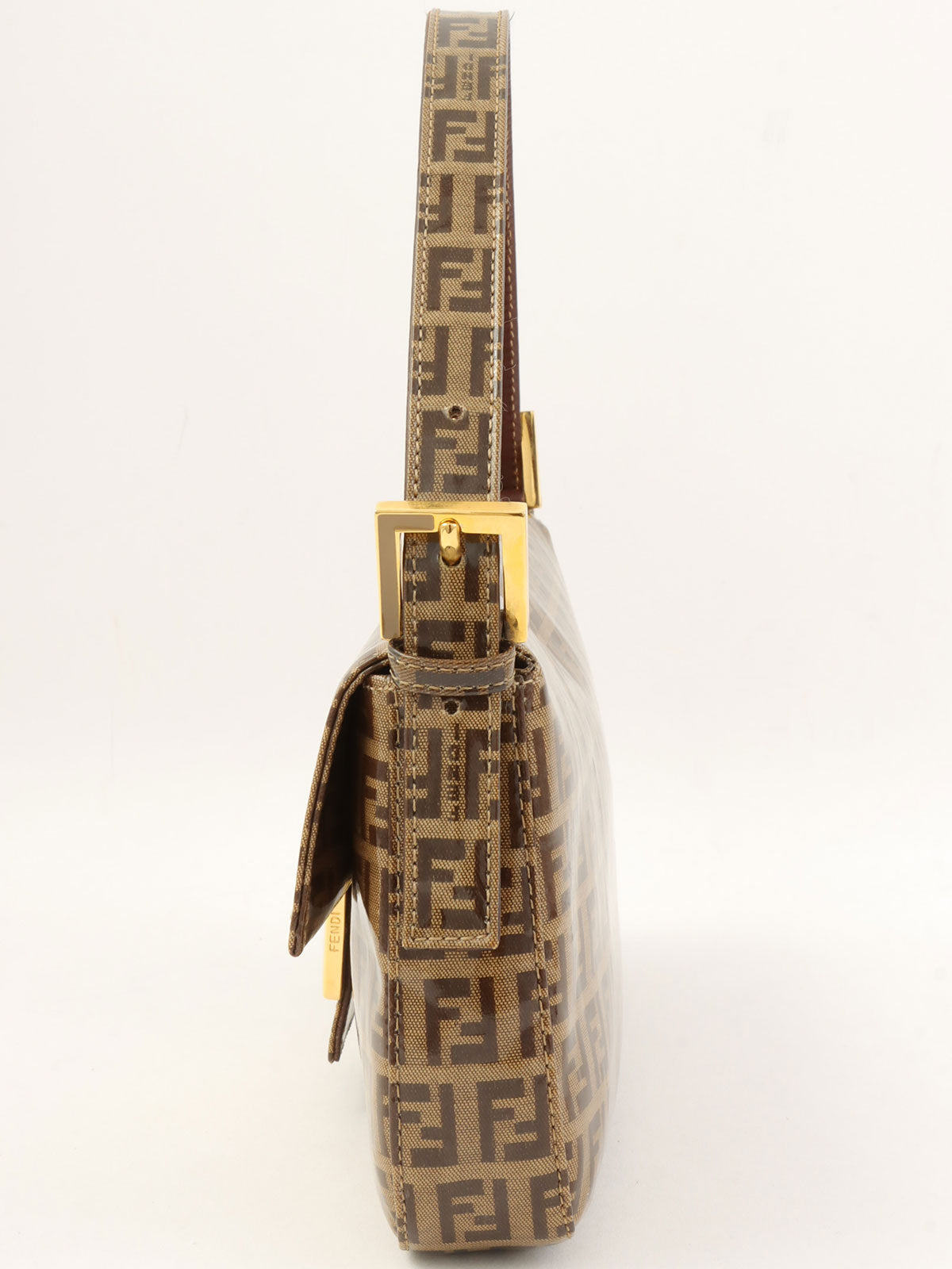 专利FF Zucchino图案妈妈桶包，米色/棕色