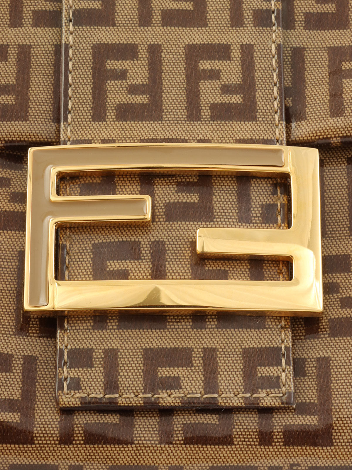 专利FF Zucchino图案妈妈桶包，米色/棕色