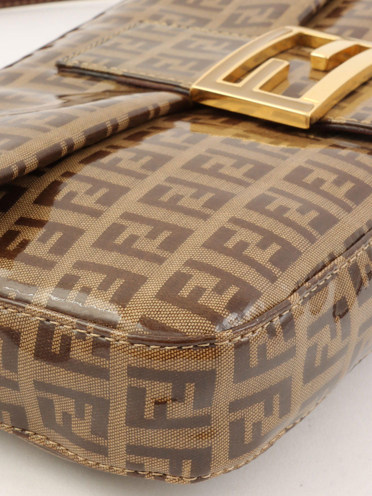 专利FF Zucchino图案妈妈桶包，米色/棕色