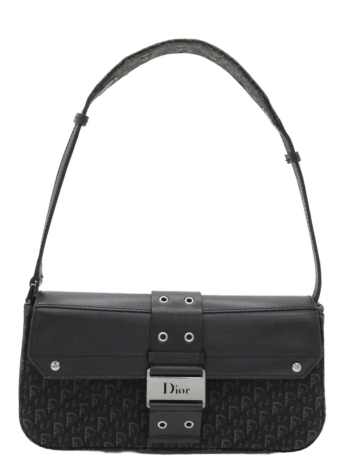 Trotter Pattern Street Chic One-Shoulder Bag in Black