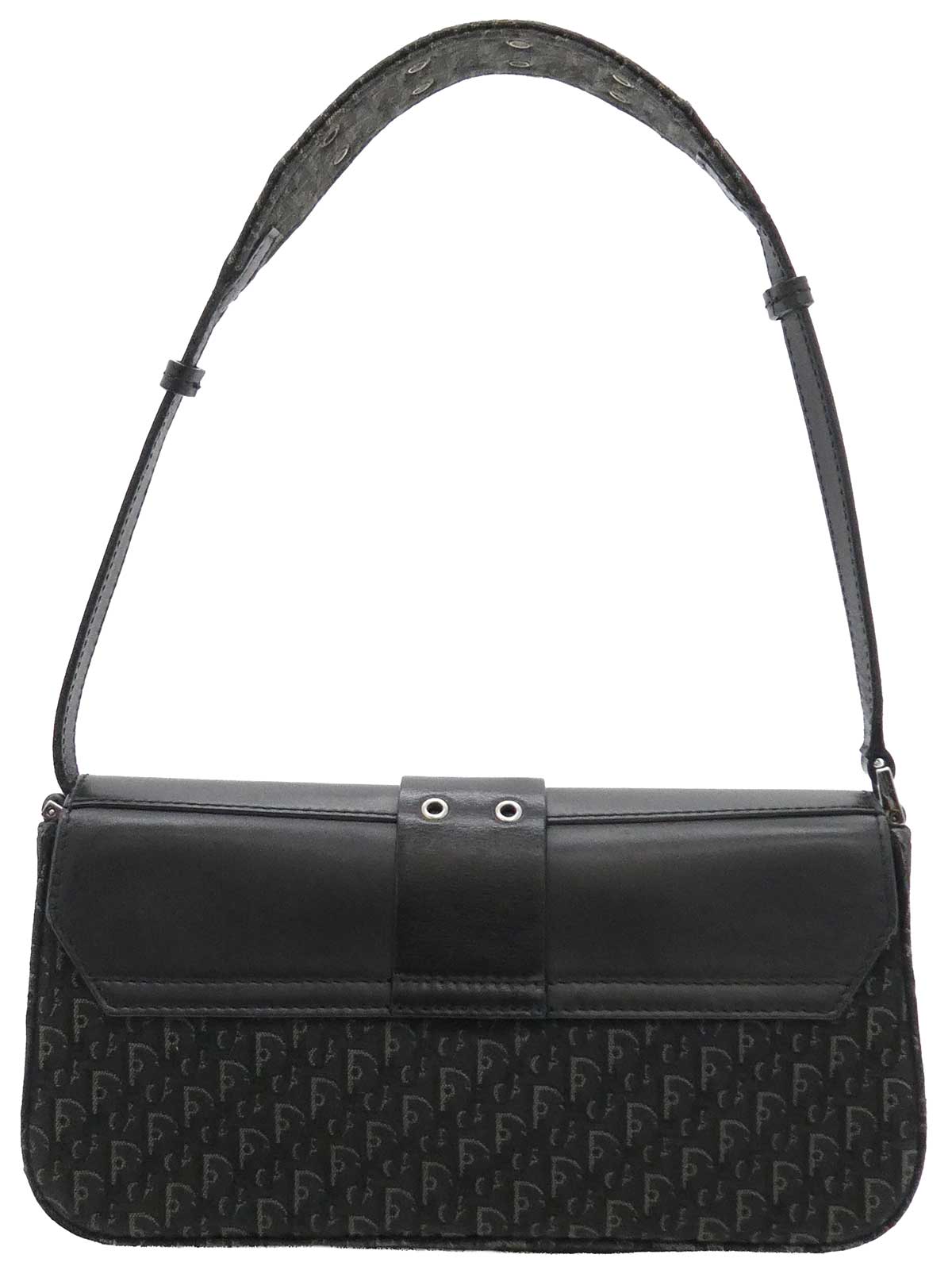 Trotter Pattern Street Chic One-Shoulder Bag in Black